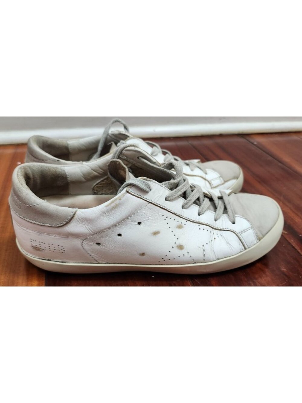 Golden Goose Superstar White Leather Low Top Sneakers EU 39 US 8.5 Made in Italy